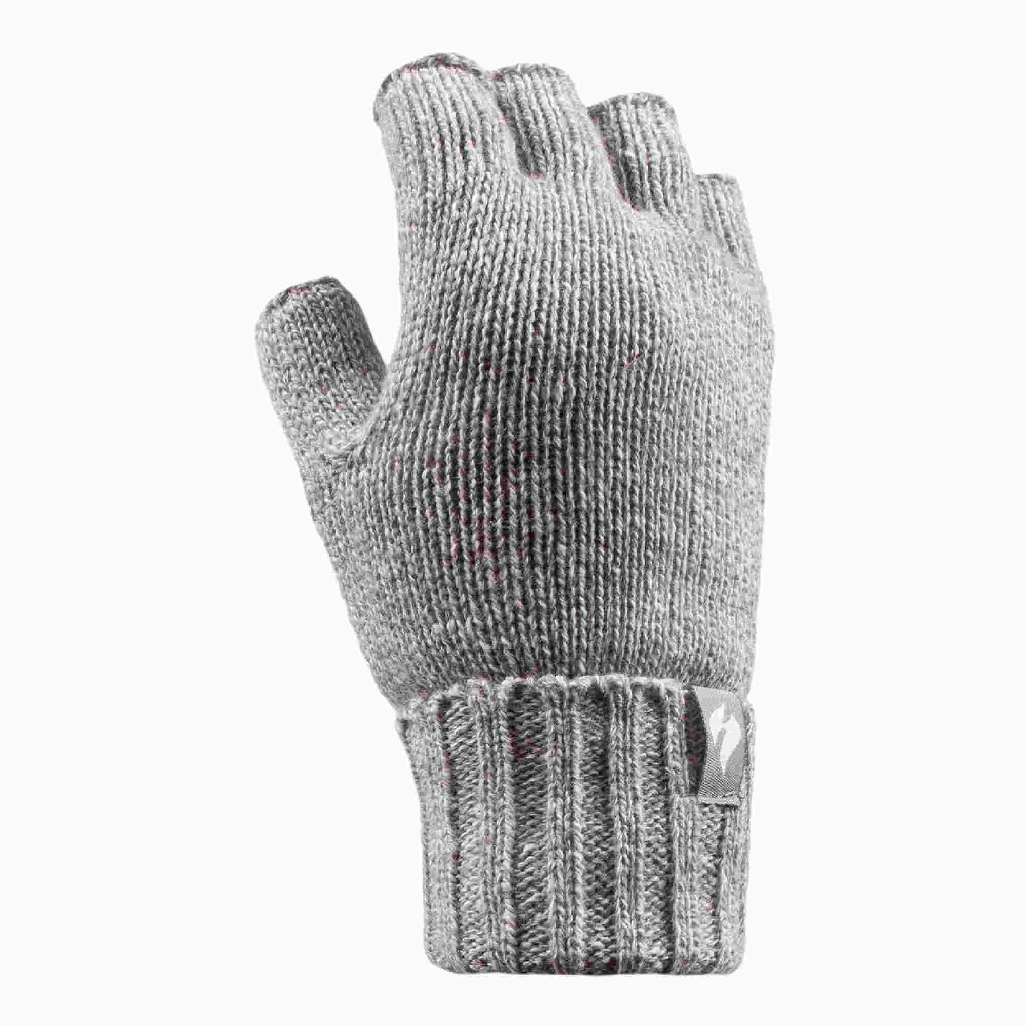 HEAT HOLDERS Ladies Solid Knitted Fleece Lined Thermal Fingerless Gloves