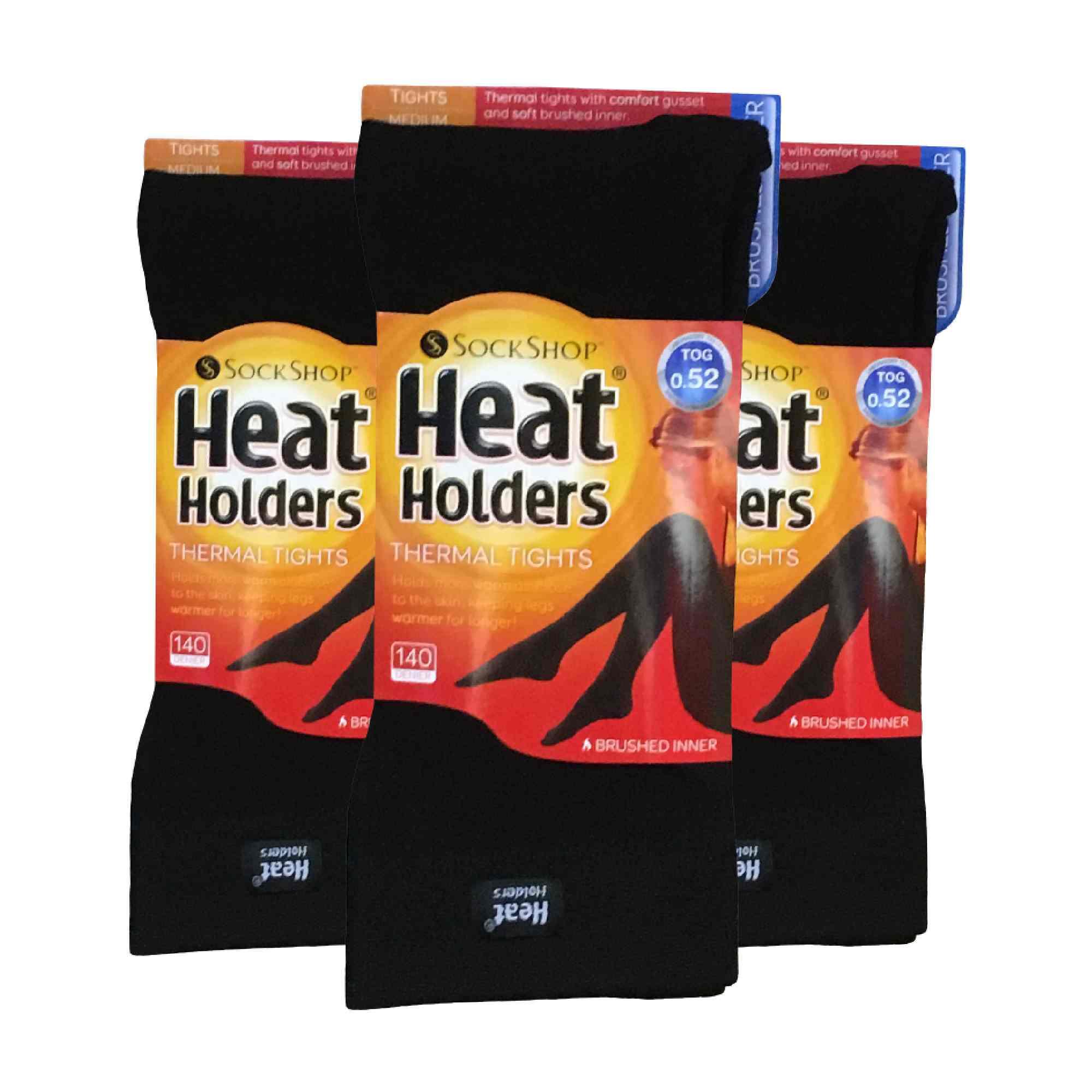 3 Pack Ladies Opaque Fleece Lined Thermal Tights for Winter 2/4