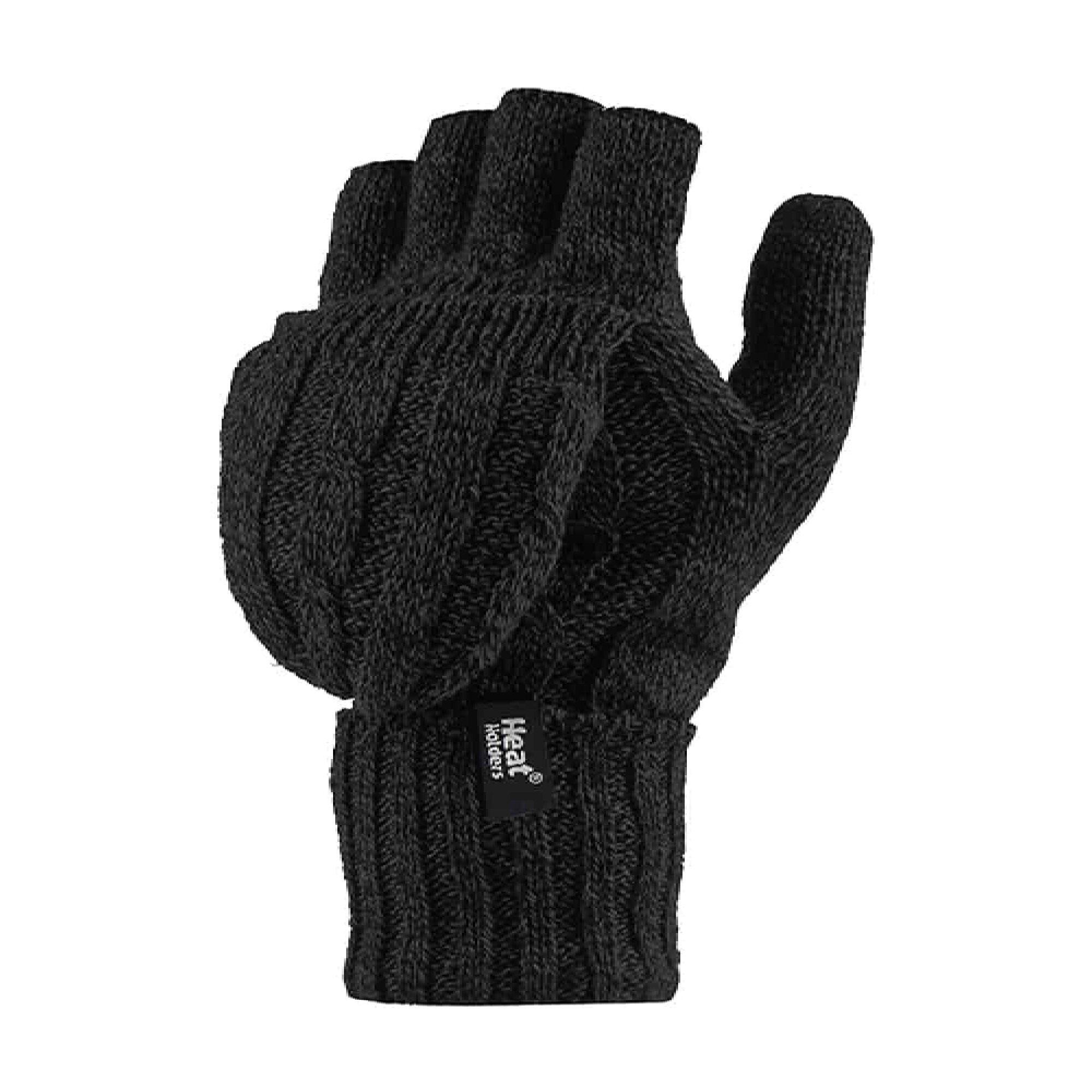 Ladies Cable Knit Winter 2.3 TOG Thermal Fingerless Converter Gloves 1/4