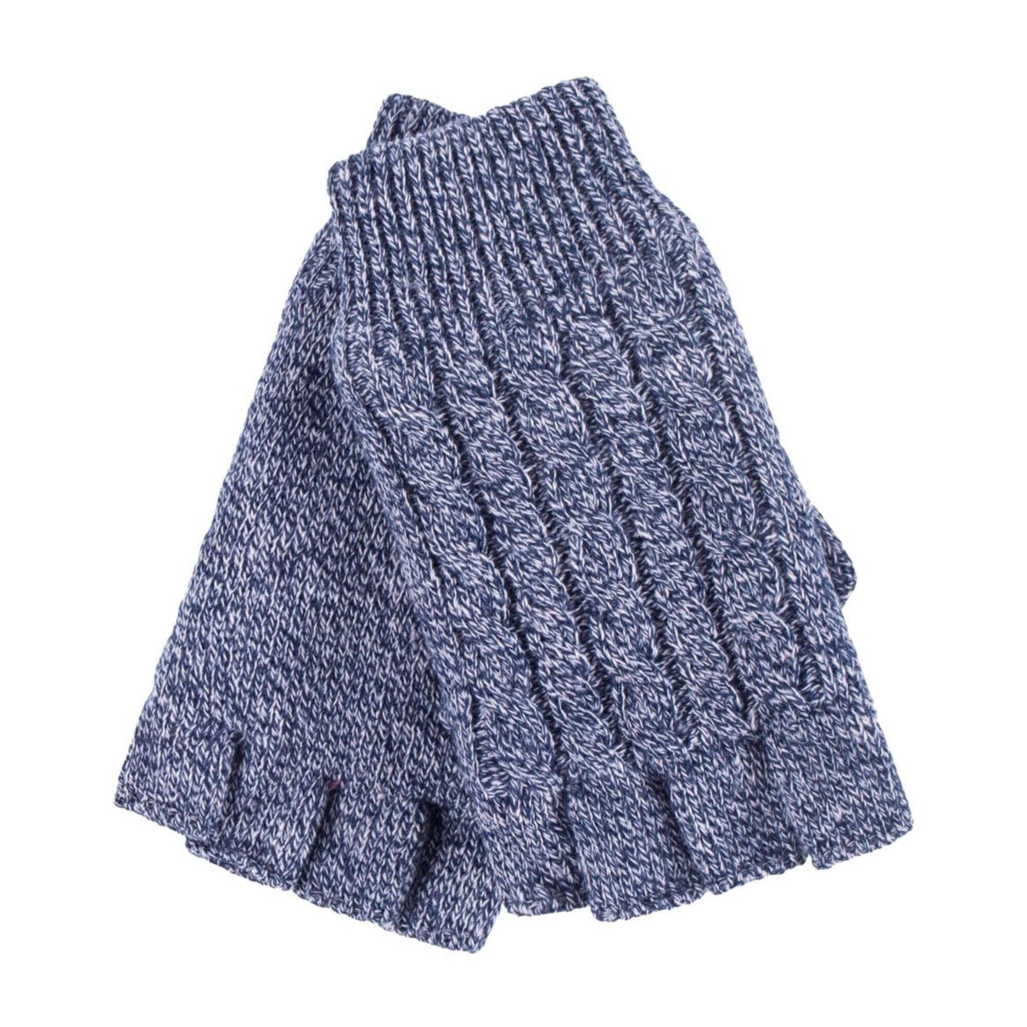 HEAT HOLDERS Ladies Cable Knitted Winter Thermal Fingerless Gloves