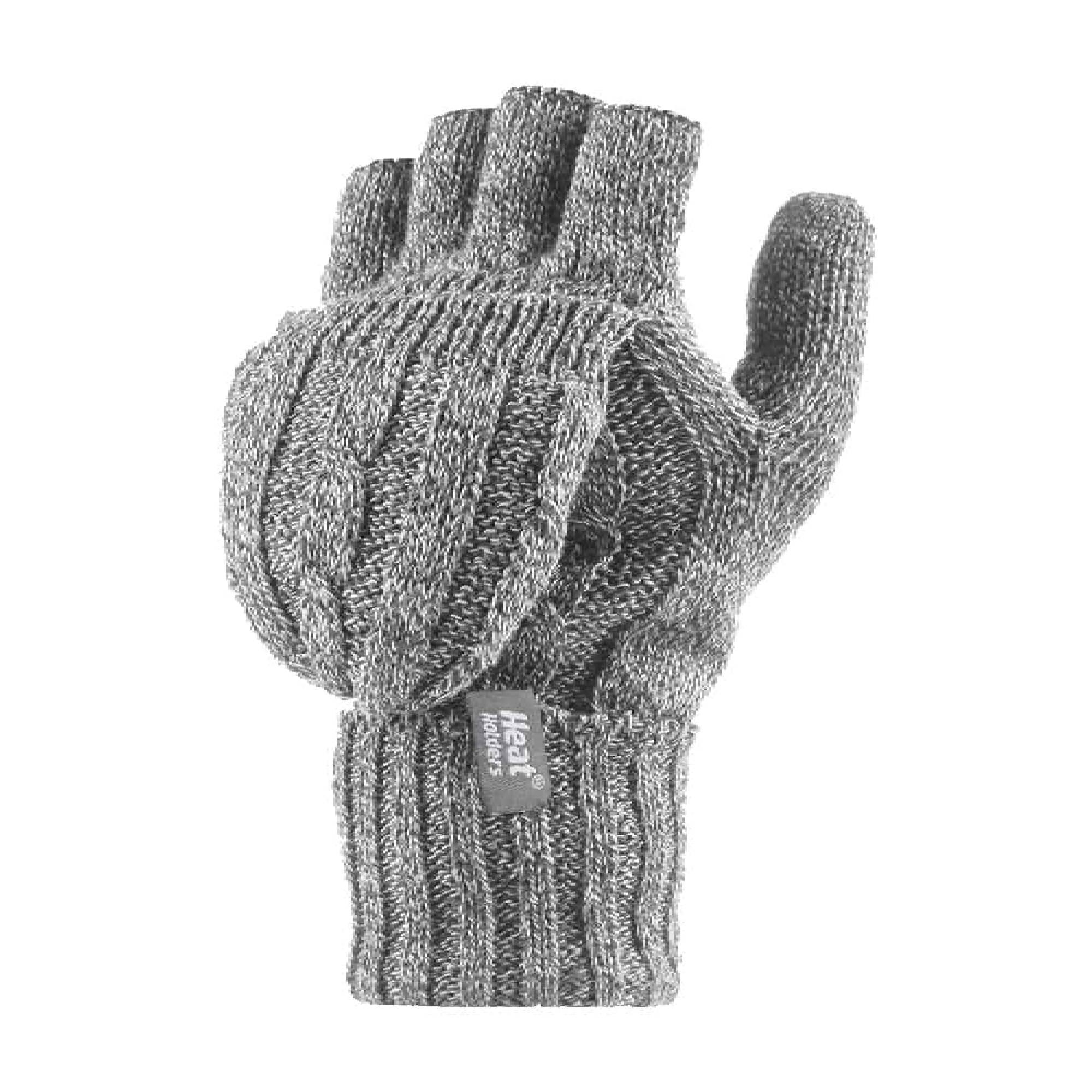 HEAT HOLDERS Ladies Cable Knit Winter 2.3 TOG Thermal Fingerless Converter Gloves