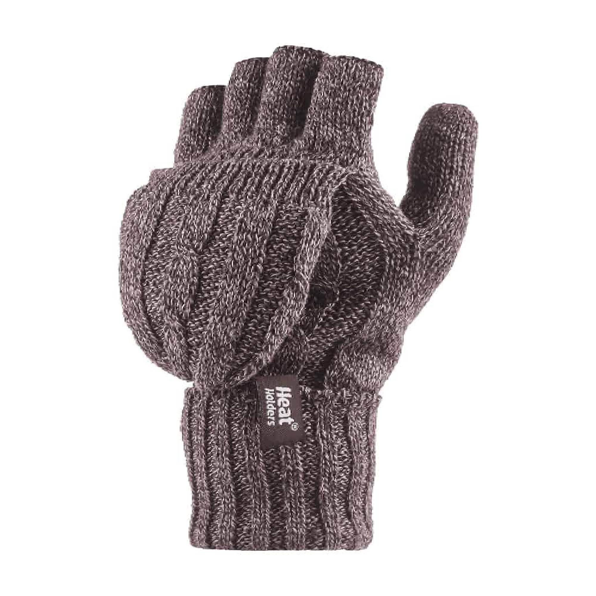 Ladies Cable Knit Winter 2.3 TOG Thermal Fingerless Converter Gloves 1/4