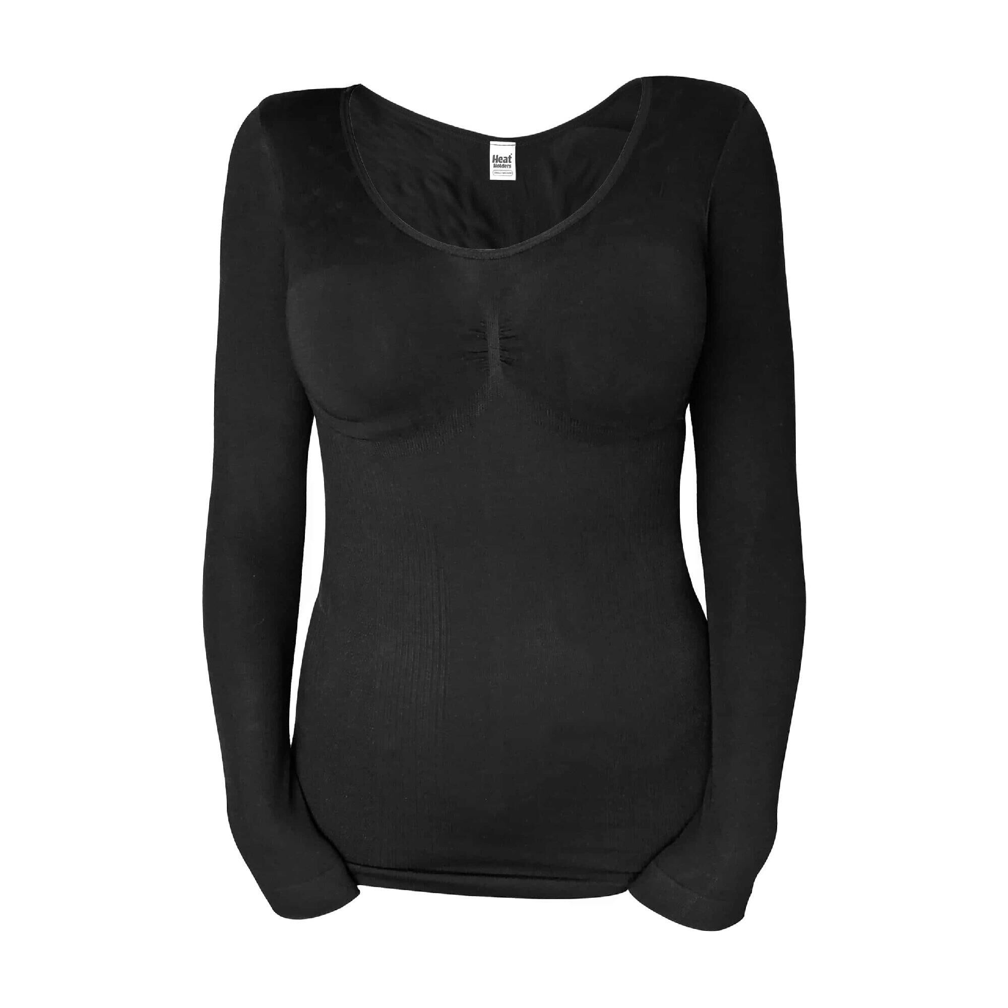 HEAT HOLDERS Ladies Cotton Winter Thermal Underwear Long Sleeve Top Vest