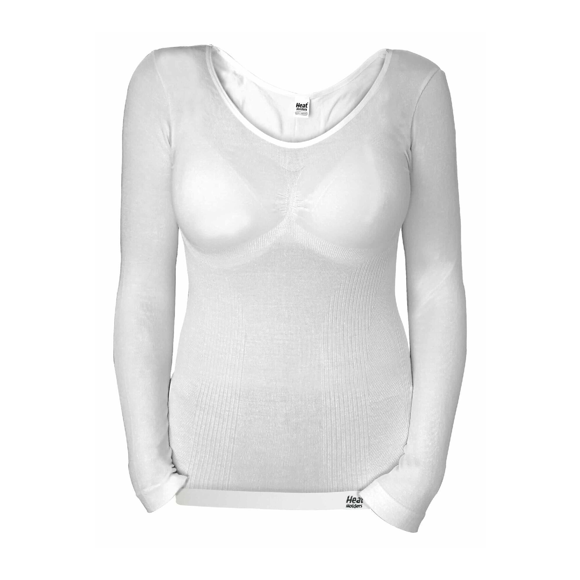 HEAT HOLDERS Ladies Cotton Winter Thermal Underwear Long Sleeve Top Vest