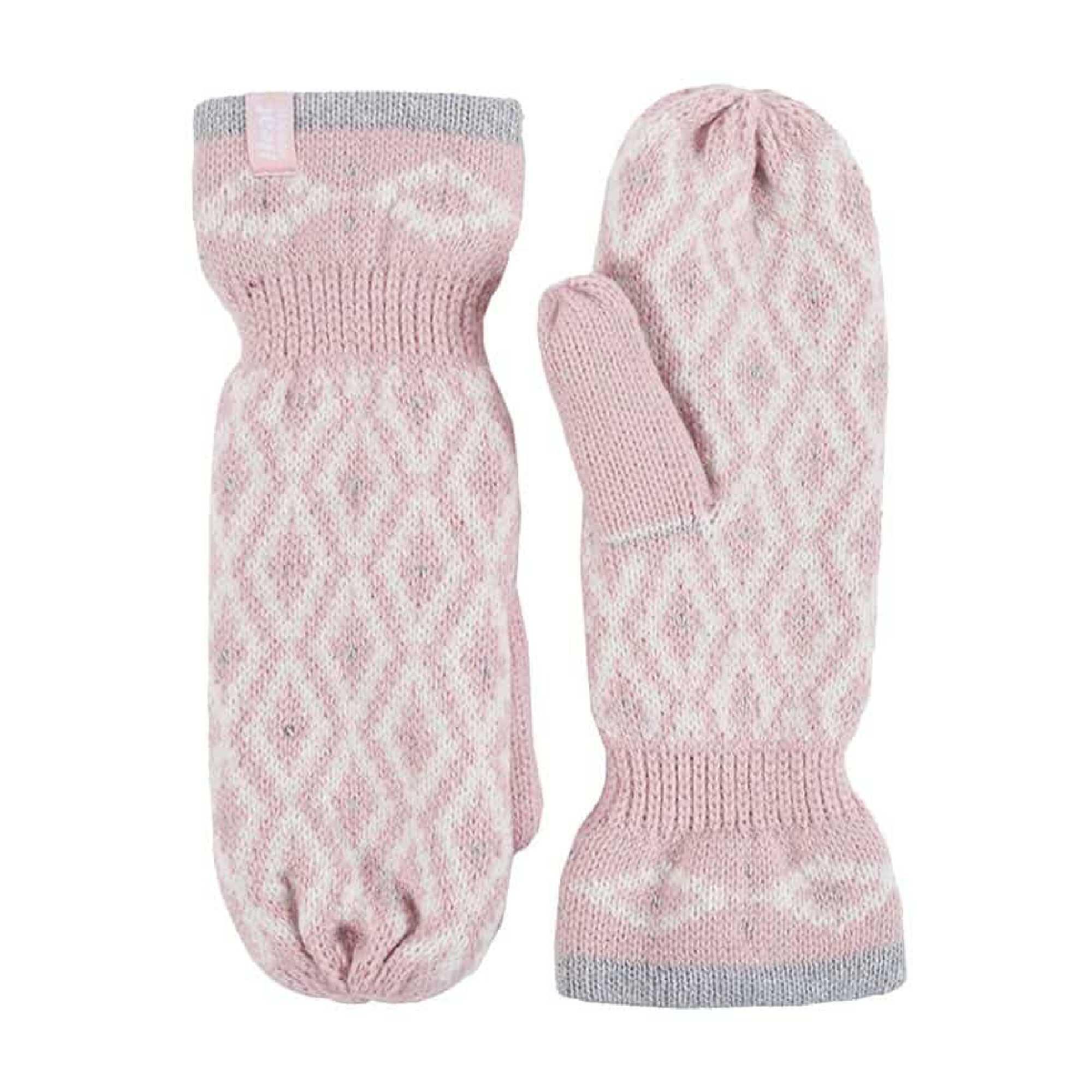 HEAT HOLDERS Ladies Knitted Fleece Lined Winter Warm Thermal Mittens