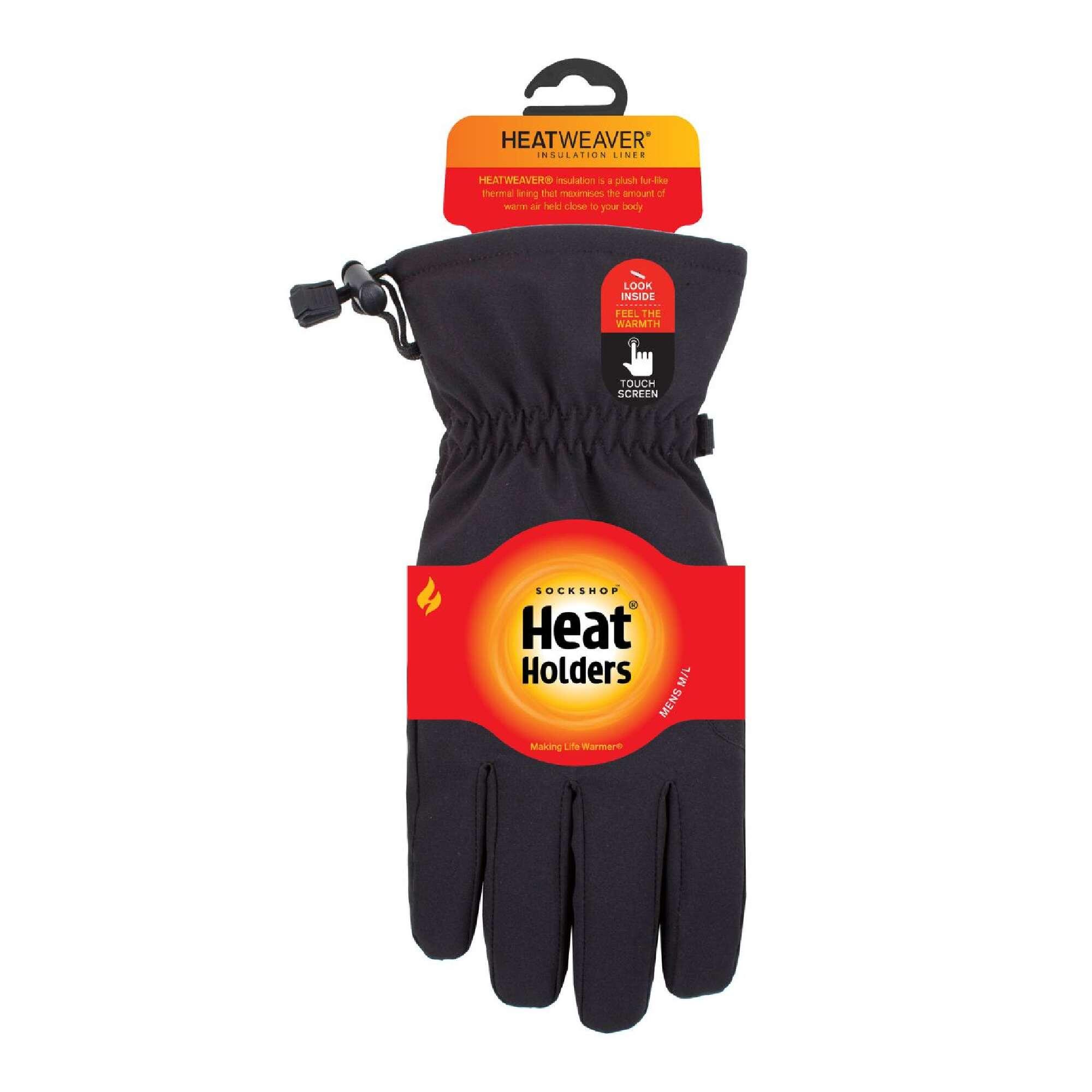 Mens Fleece Insulated Soft Shell Thermal Gloves with Touchscreen Fingertips 2/4