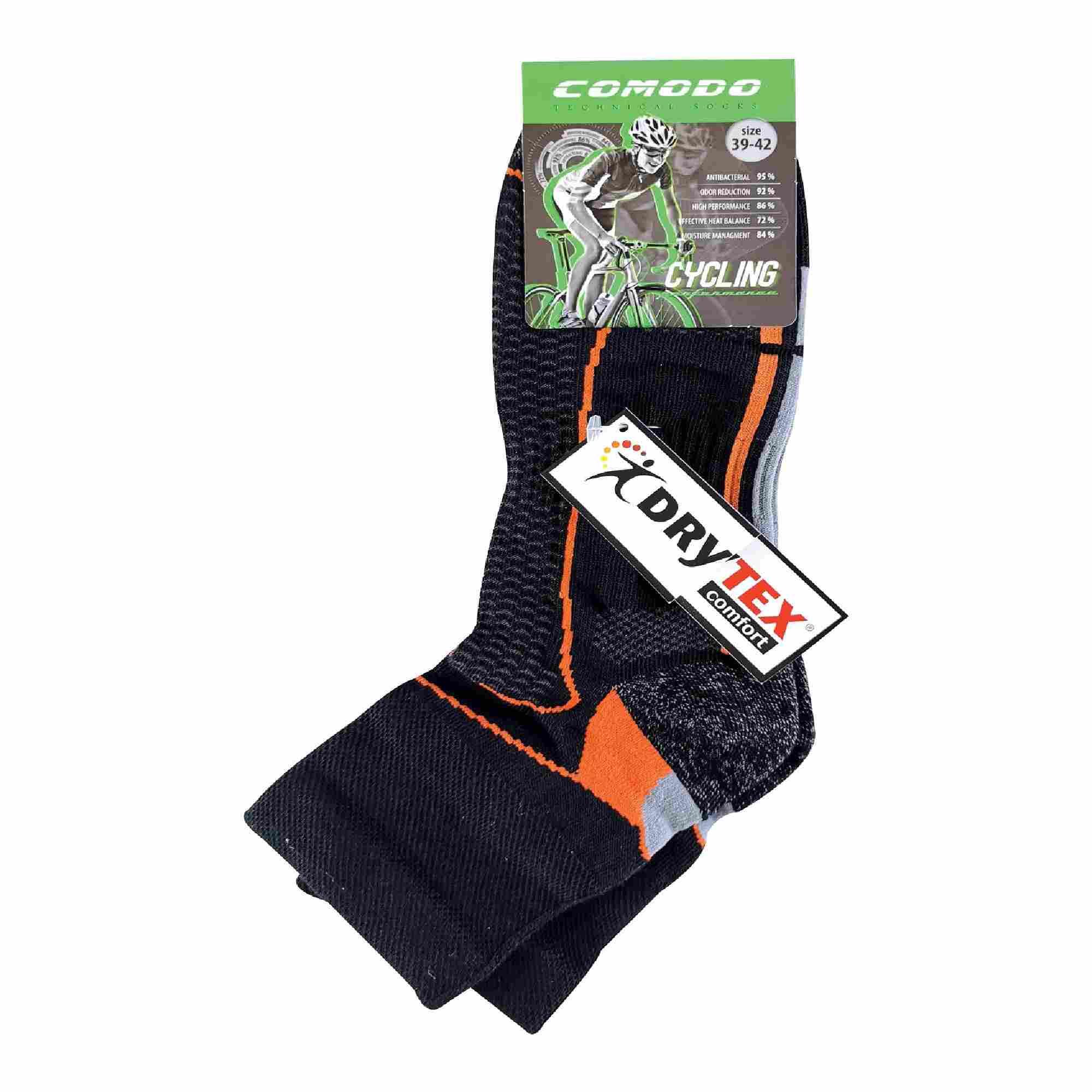 COMODO - Herren und Damen Atmungsaktiv Fahrradsocken Kurz mit Bunt Neon Farbe 2/4