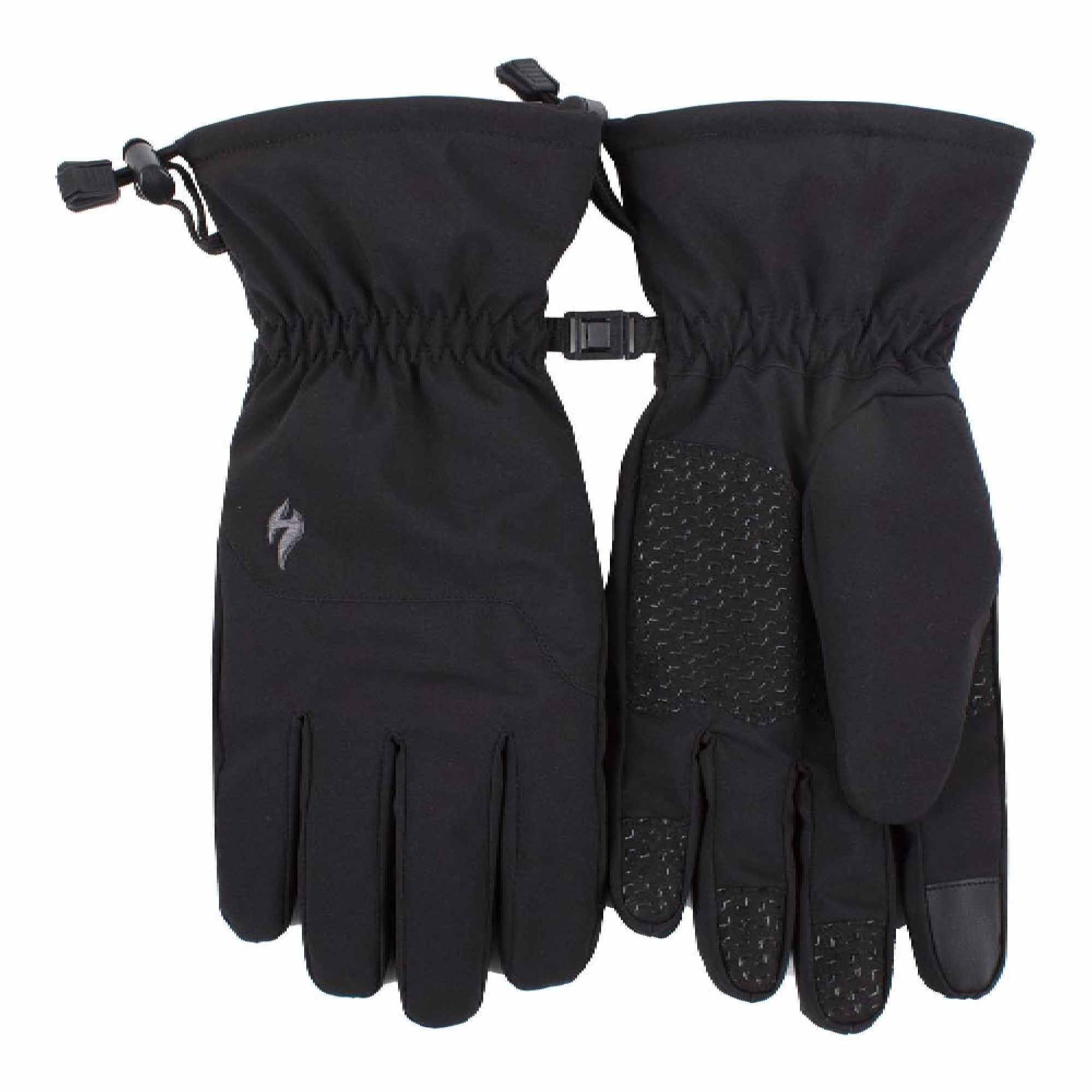 Mens Fleece Insulated Soft Shell Thermal Gloves with Touchscreen Fingertips 1/4