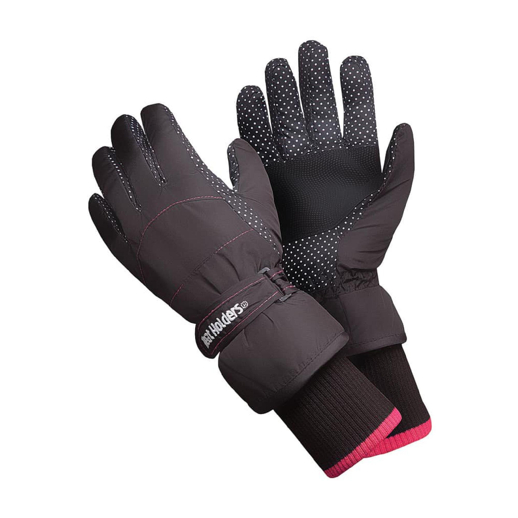 HEAT HOLDERS Ladies Soft Shell Waterproof Fleece Lined Winter Thermal Ski Gloves