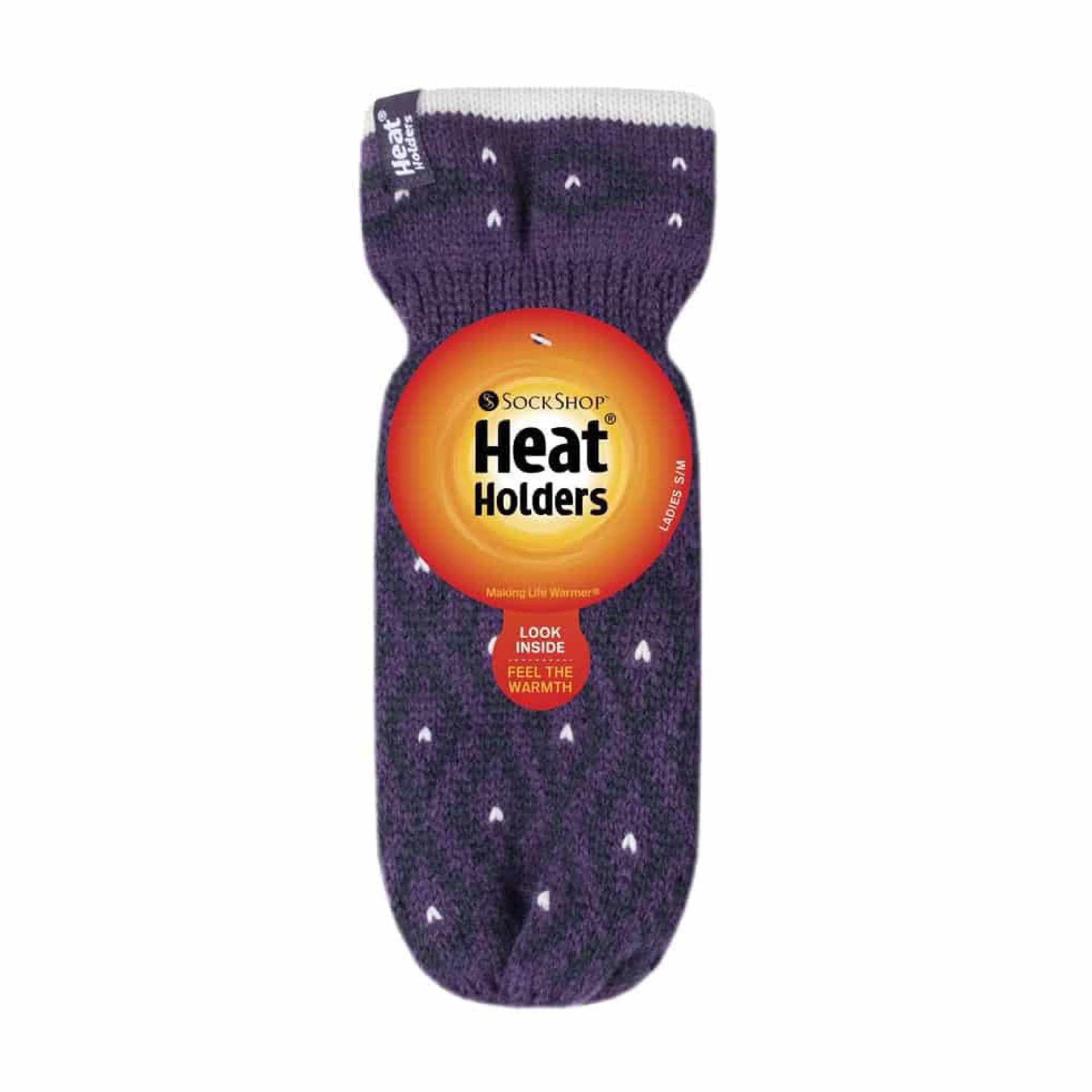 Ladies Knitted Fleece Lined Winter Warm Thermal Mittens 2/5