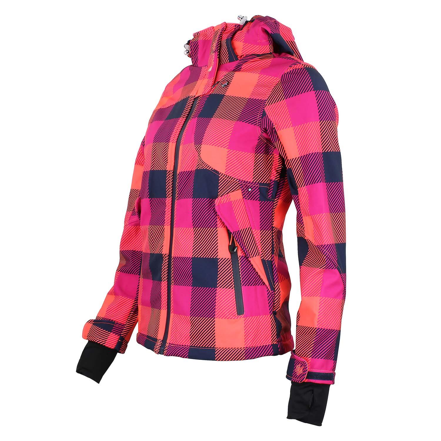 Dames softshell jas met opdruk Peak Mountain Aveny 3/4