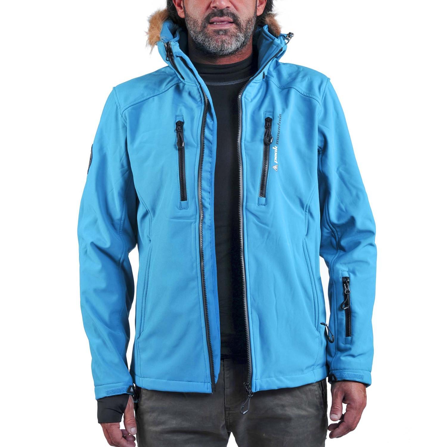 Softshell jas met imitatiebont Peak Mountain Casada 3/4