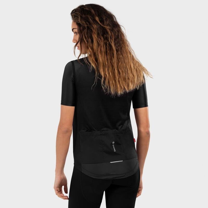 Gilet antivento da ciclismo da donna V1-W Blaast SIROKO Nero