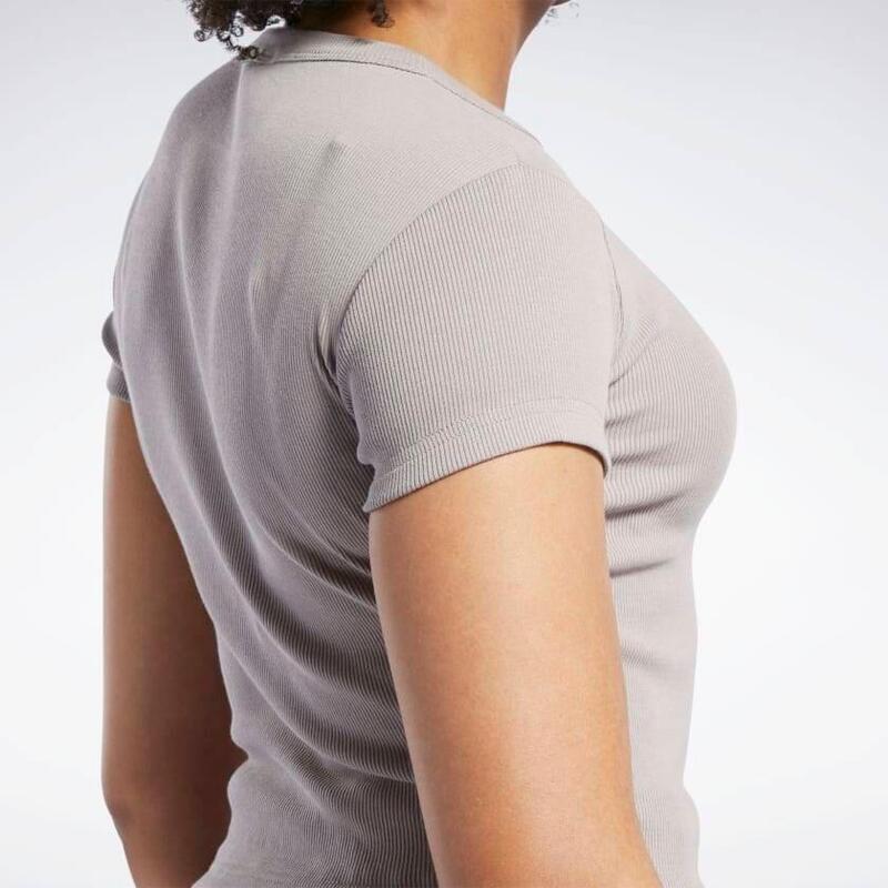 Damen Kurzarm-Sport-T-Shirt mit Rippenstruktur