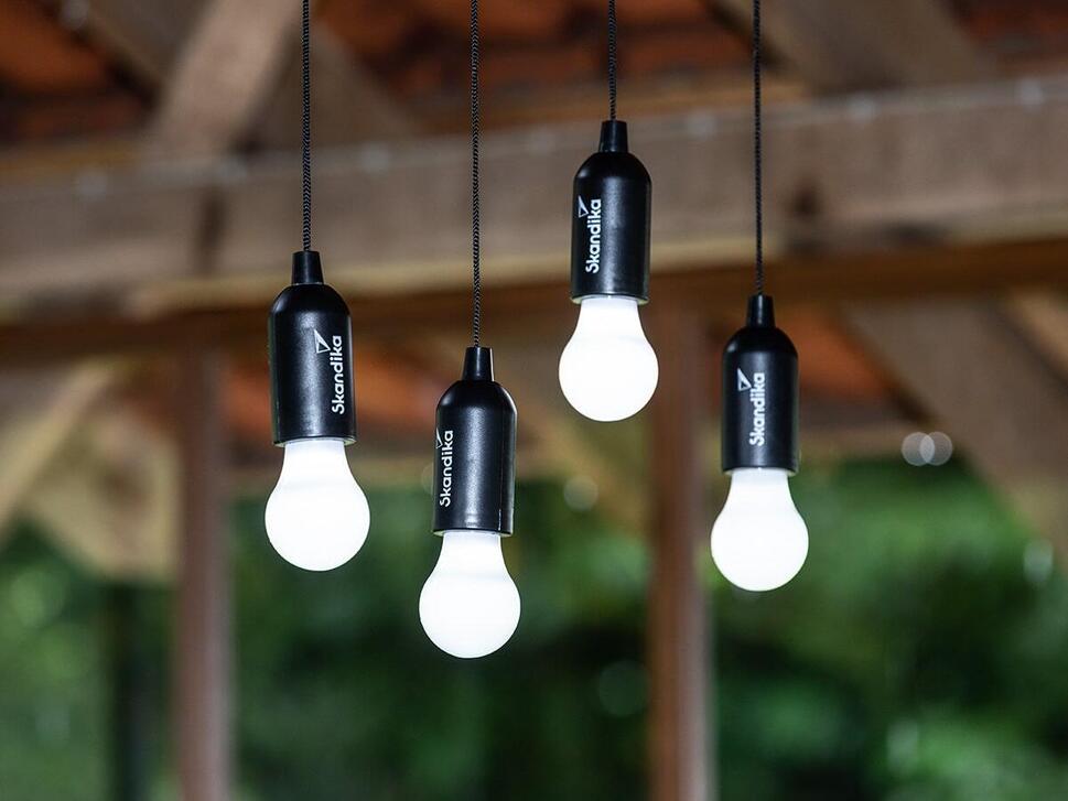 Lampa kempingowa LED Narvik, 4 żarówki x 20 lumenów, na baterie