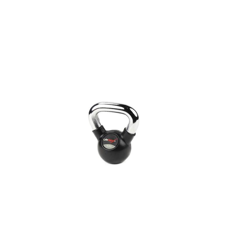 Kettlebell in gomma - con manico cromato - 8 kg