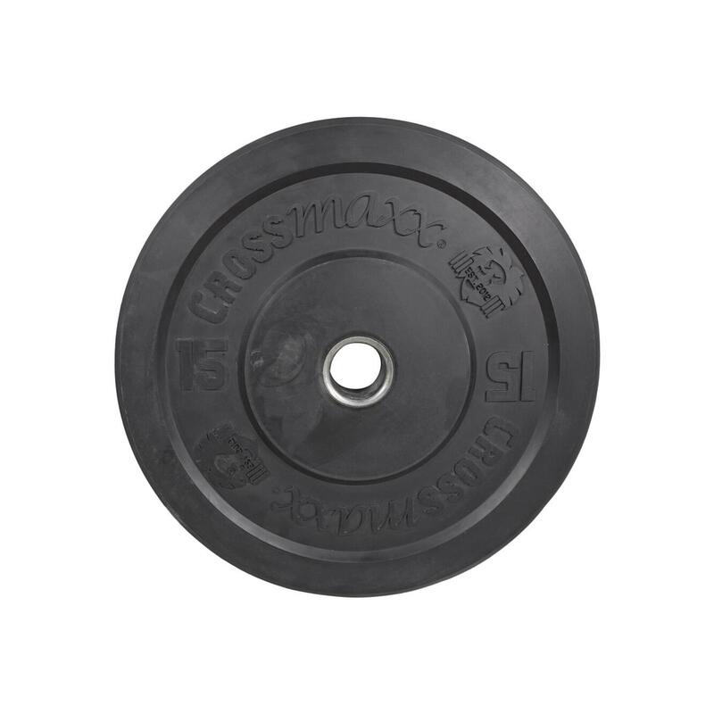 Plaque de poids olympique Crossmaxx - 50 mm - 15 kg - Noir