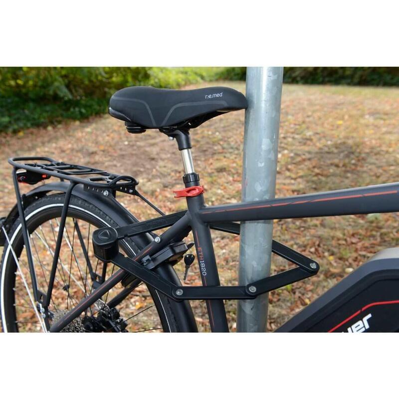 Antifurt pliabil cu suport prindere pe bicicleta, 2 chei, 85 cm