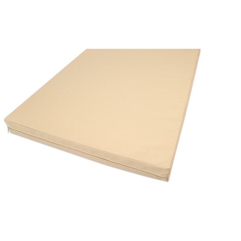 Sportmat 200 x 100 x 8 cm Fitness beige/creme zachte vloermat Jeflex