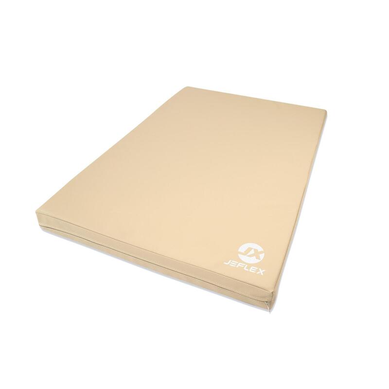 Sportmat 200 x 100 x 8 cm Fitness beige/creme zachte vloermat Jeflex