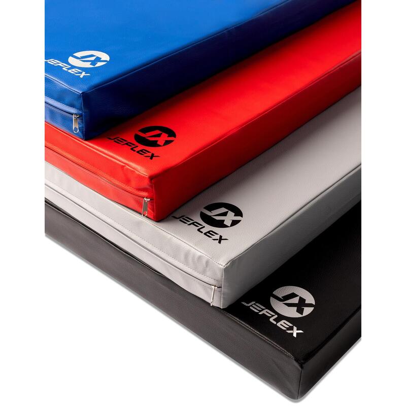 Sportmat 180 x 60 x 6 cm rood/zwart opvouwbare zachte vloermat Jeflex