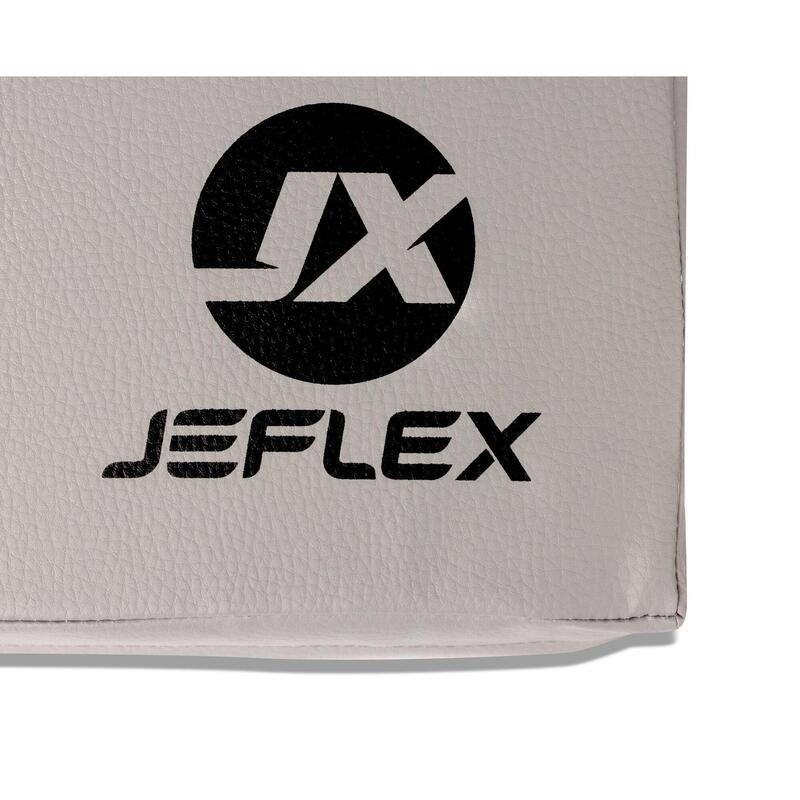 Sportmat 150 x 100 x 8 cm Fitness grijze zachte vloermat Jeflex