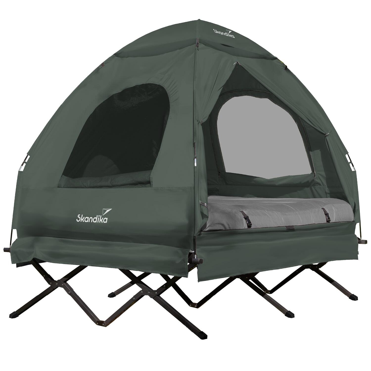 Skandika - Lit De Camp Haug Avec Tente Dôme Et Matelas Gonflable - 2 Personnes - Max 160 Kg - Lit De Camps - Vert - Taille Unique - Decathlon