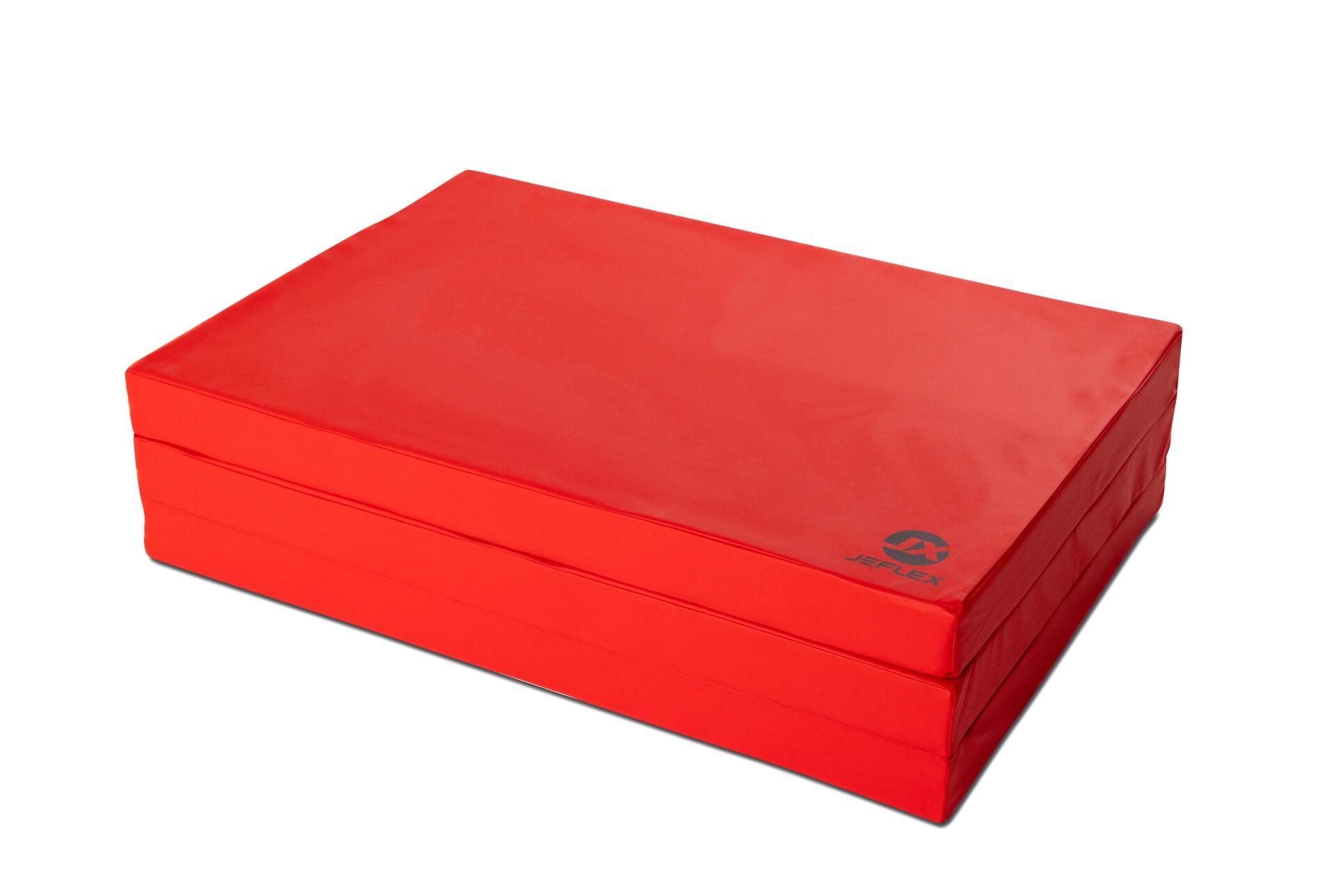 Tapete de ginástica 210 x 100 x 8 cm vermelho, tapete de espuma dobrável Jeflex 2/6