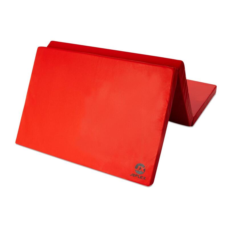 Tapete de ginástica 210 x 100 x 8 cm vermelho, tapete de espuma dobrável Jeflex