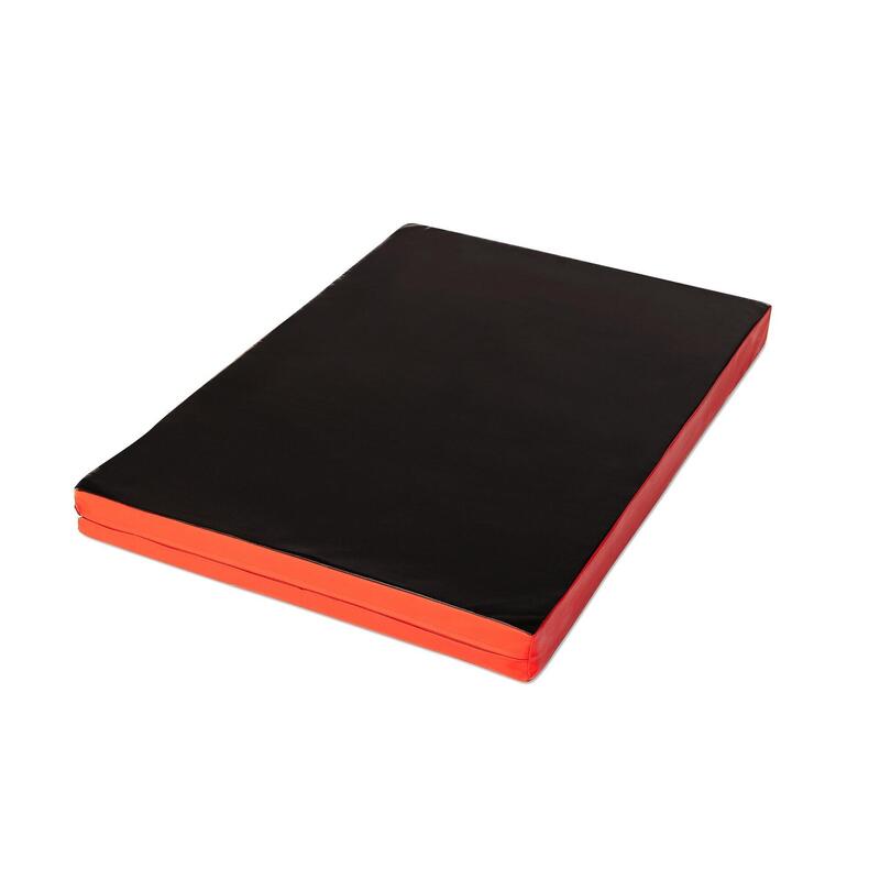 Sportmat 100 x 70 x 8 cm Fitness rood/zwart zachte vloermat Jeflex