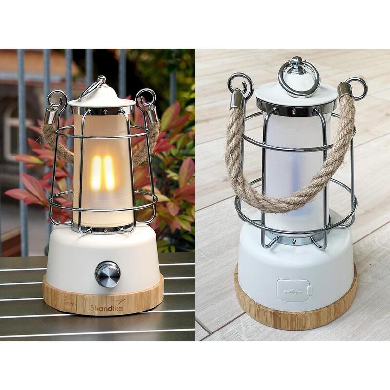 Candeeiro de campismo LED - Kiruna - exterior retro com powerbank - 75h de luz