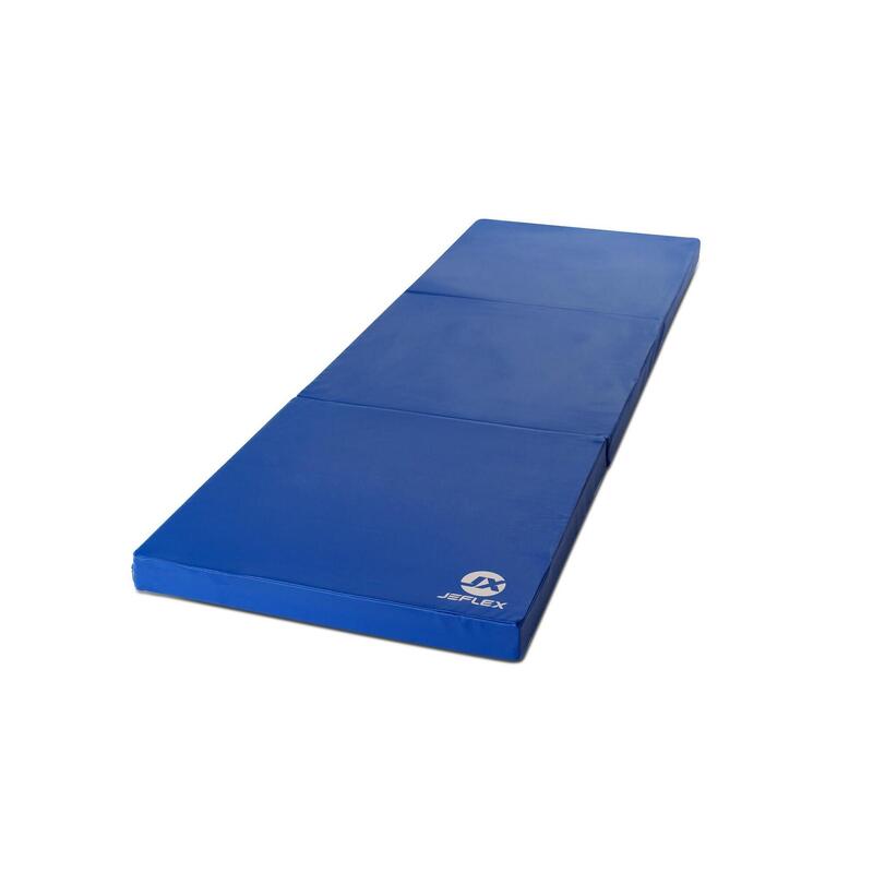 Tapis de gymnastique 180 x 60 x 6 cm bleu tapis de sol souple pliable Jeflex