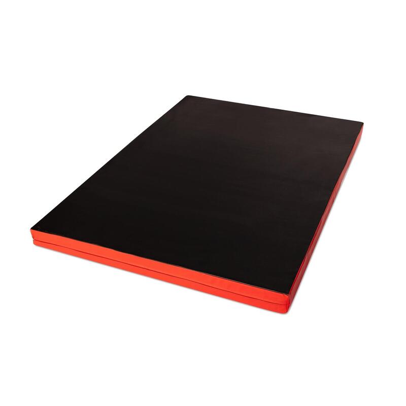 Sportmat 150 x 100 x 8 cm Fitness rood/zwart zachte vloermat Jeflex