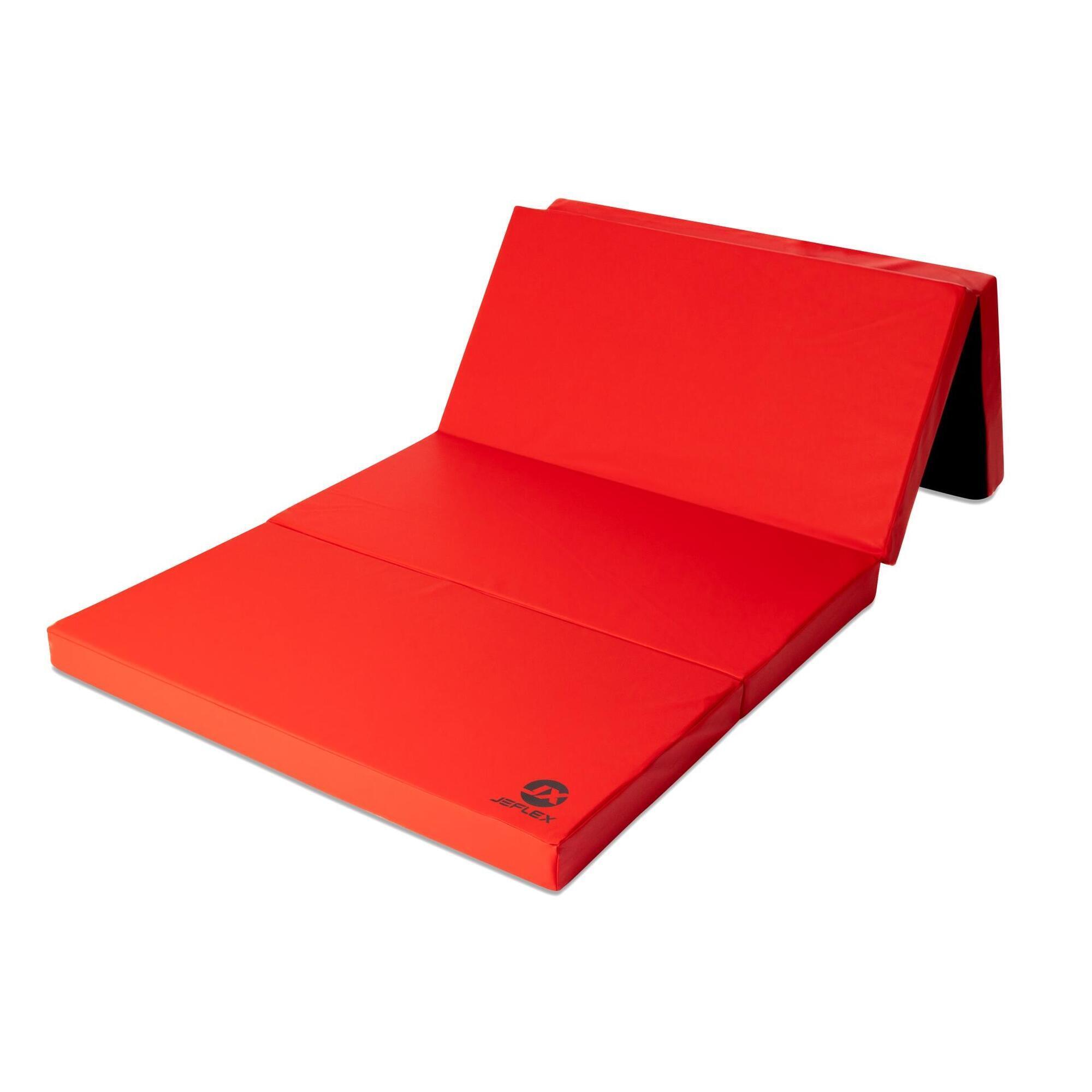 JEFLEX Tappetino sportivo 200 x 100 x 8 cm rosso/nero pieghevole Jeflex