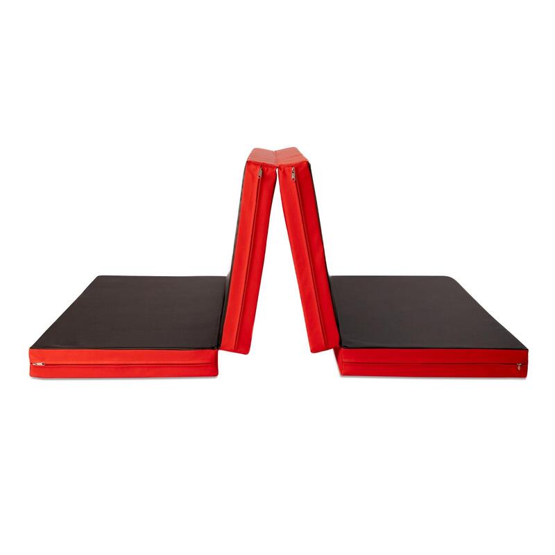 Turnmatte 200 x 100 x 8 cm rot/schwarz Weichbodenmatte klappbar Jeflex