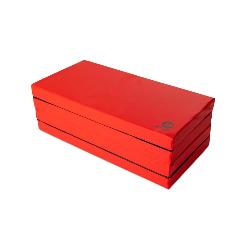 Sportmat 200 x 100 x 8 cm rood/zwart opvouwbare zachte vloermat Jeflex