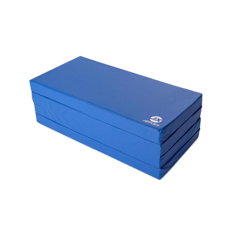 Sportmat 200 x 100 x 8 cm blauwe opvouwbare zachte vloermat Jeflex