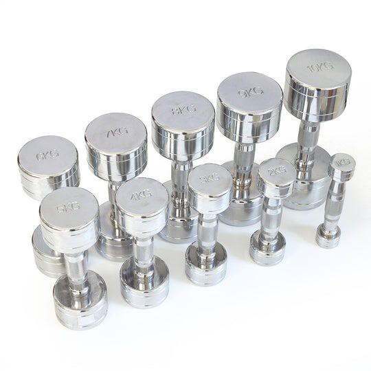 Haltères chromées CHDU8 pour fitness et musculation 2/3