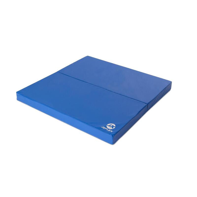 Tapis de gymnastique 100 x 100 x 8 cm bleu tapis de sol souple pliable Jeflex