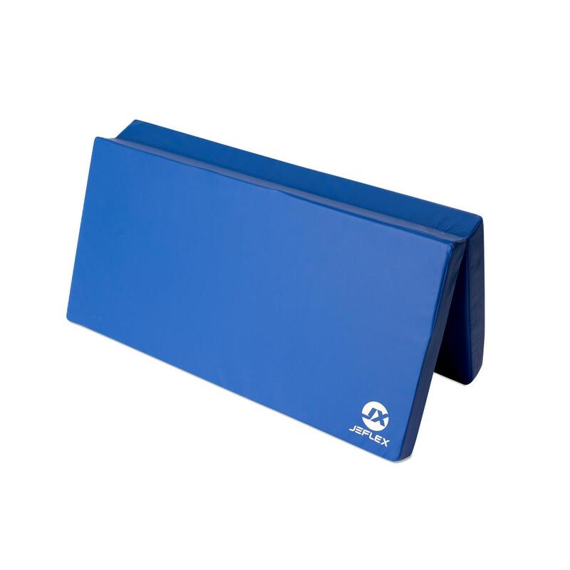 Sportmat 100 x 100 x 8 cm Fitness blauwe opvouwbare zachte vloermat Jeflex