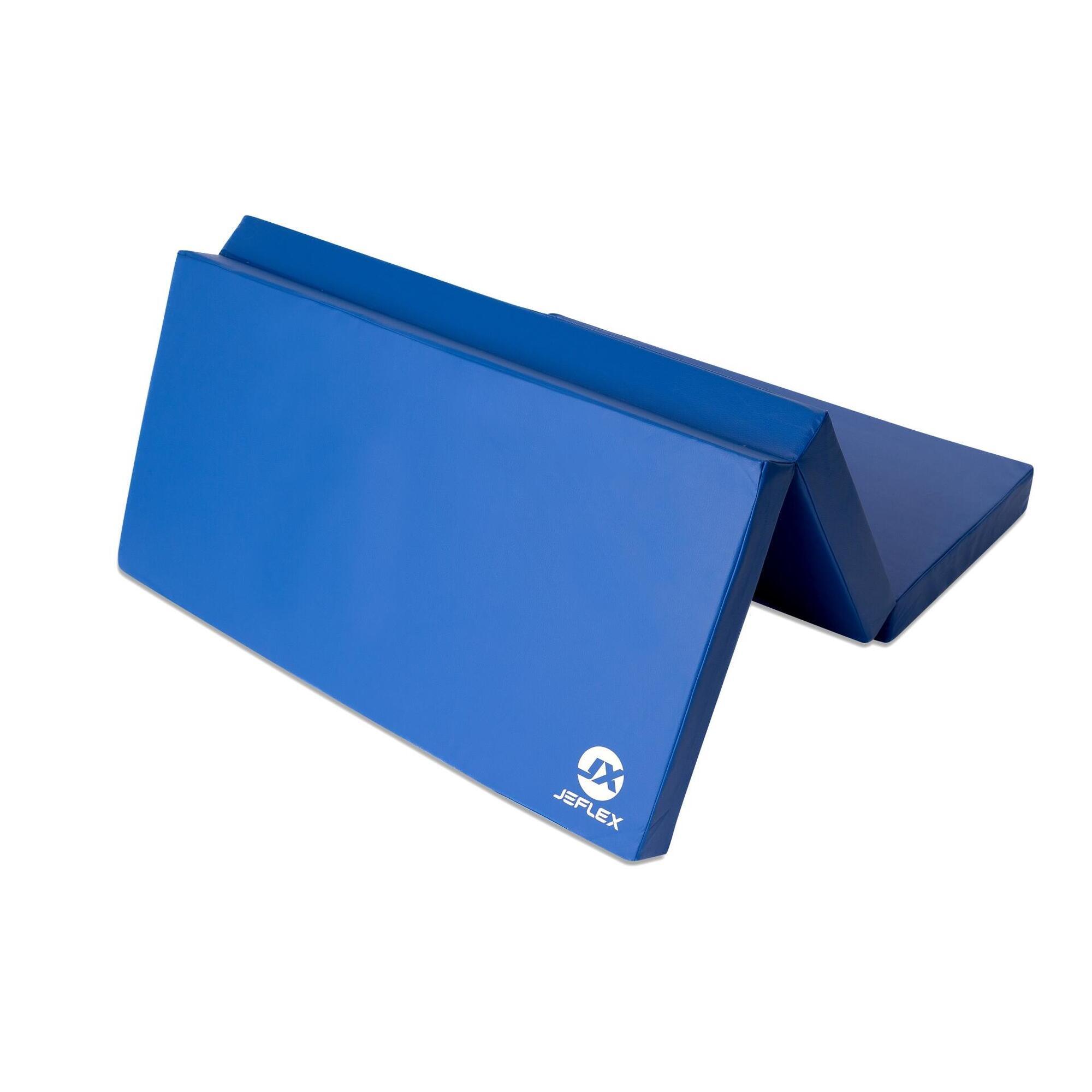 Tapete de ginástica Jeflex dobrável, 210 x 100 x 8 cm, cor azul