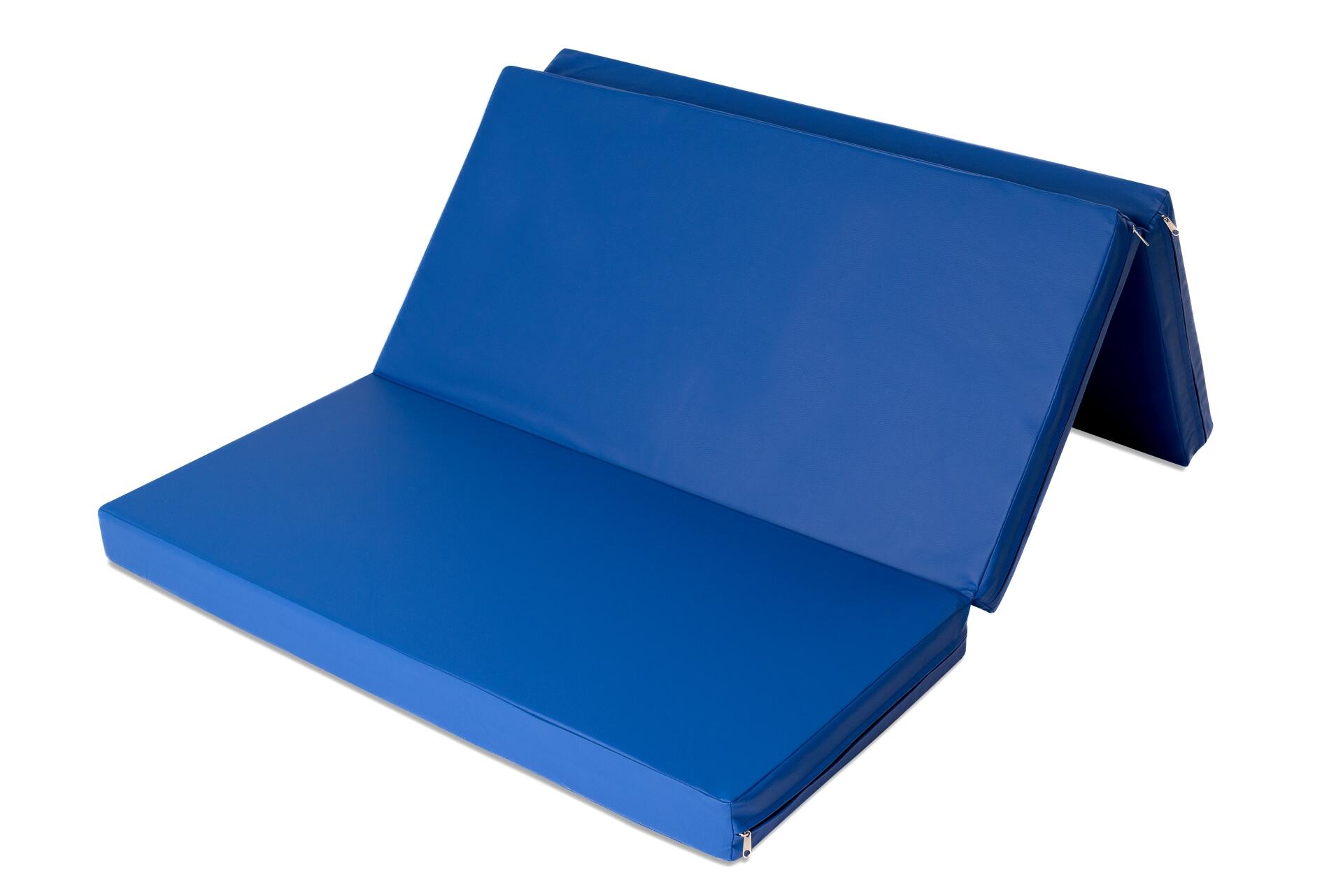 Tapis de gymnastique 150 x 100 x 8 cm bleu tapis de sol souple pliable Jeflex 4/6