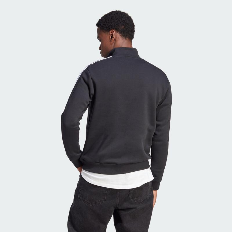 Essentials Fleece 3-Stripes Sweatshirt met Korte Rits