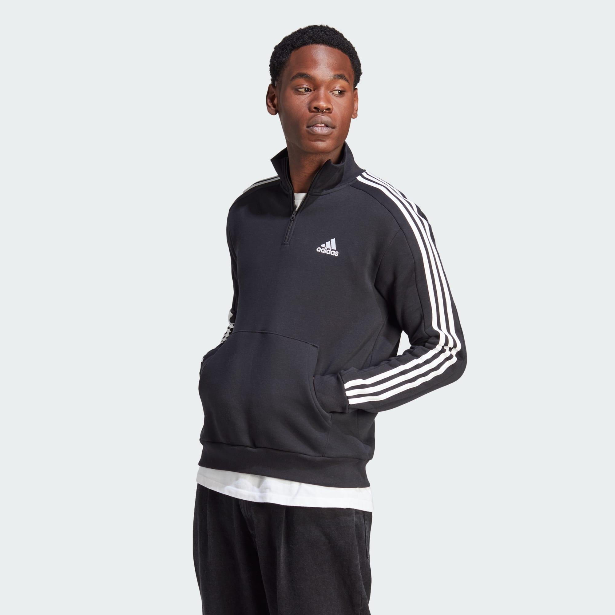 Essentials Fleece 3-Stripes 1/4-Zip Sweatshirt 1/5