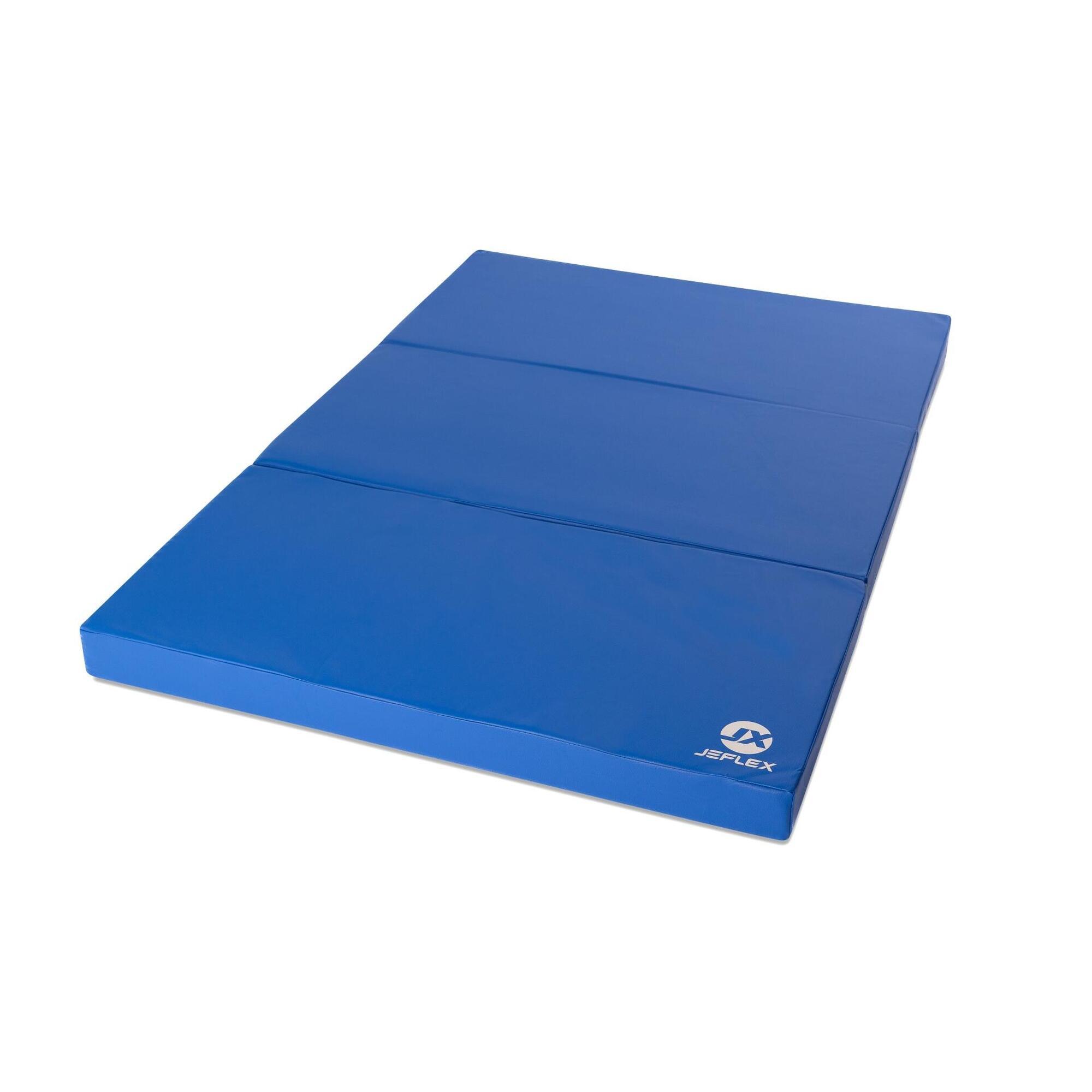 Tapete desportivo 150 x 100 x 8 cm azul, tapete de espuma dobrável Jeflex