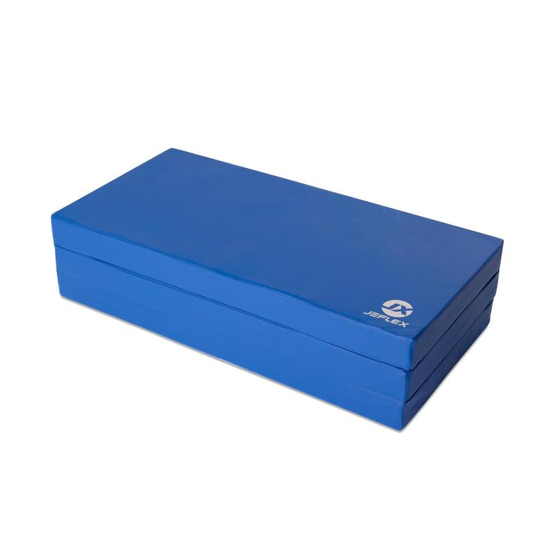Tapis de gymnastique Jeflex pliable 150 x 100 x 8 cm, couleur bleue