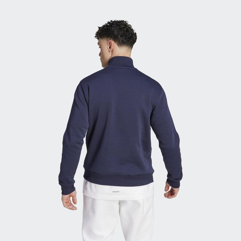 Sweat-shirt molleton zip 1/4 3 bandes Essentials