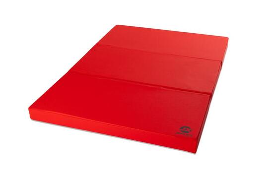 Turnen - Fitnessmatte - klappbar, waschbar - 150 x 100 x 8 cm - rot/schwarz
