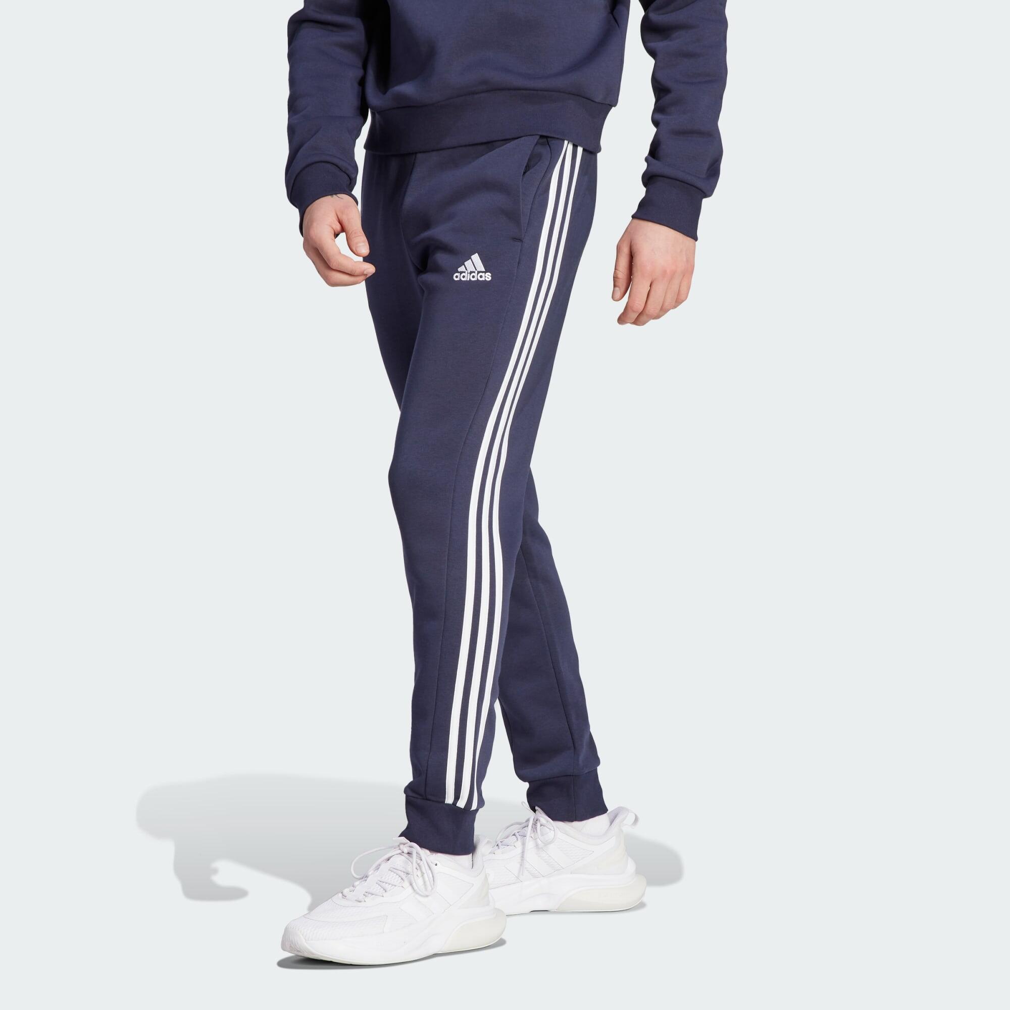Calças Afuniladas em Fleece 3-Stripes Essentials