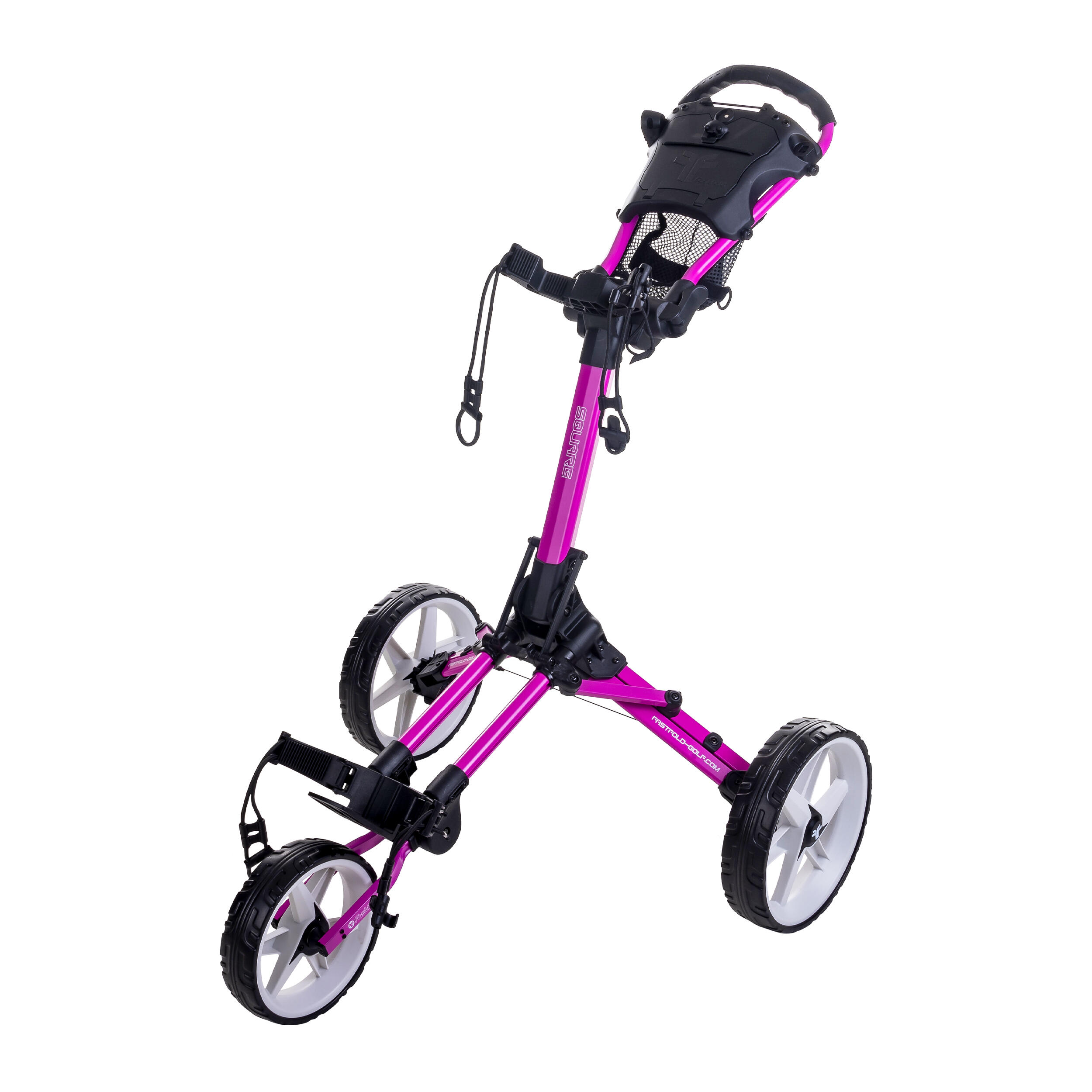 FastFold Square Golftrolley - Fuchsia Wit 3/4